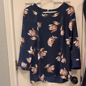 Daniel Rainn Navy Floral Blouse